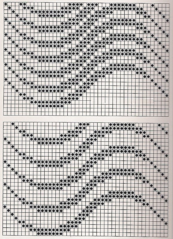 схемы филейного вязания