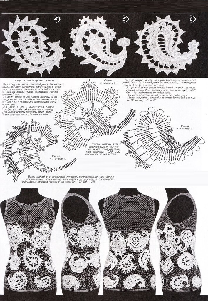 Ирландское вязание крючком схемы с описанием для начинающих