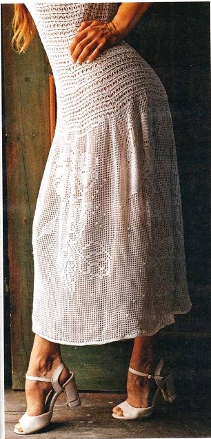 вязаное платье крючком